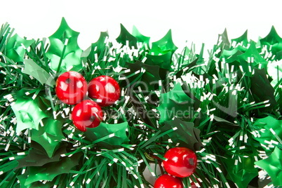 Christmas decorations on white backgroun