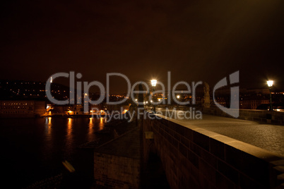 a beautiful night view of the Charles Bridge in Prague