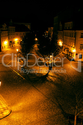 a beautiful night view of the street in Prague