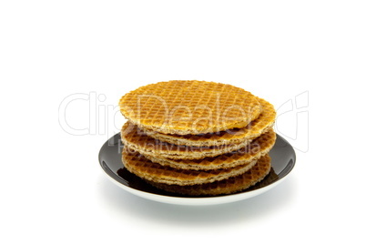 cookies on plate isolated on white background