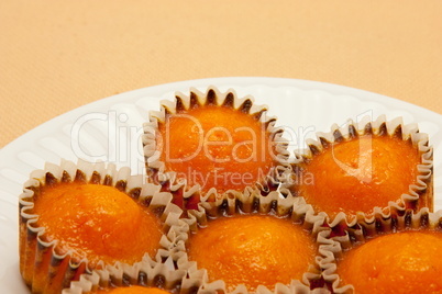 closeup orange cakes