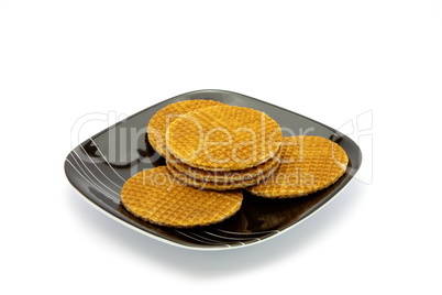 cookies on plate isolated on white background