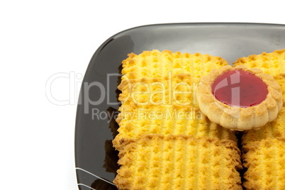 cookies on plate isolated on white backgrounds