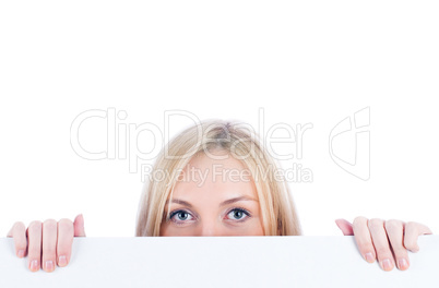 Woman beside whiteboard