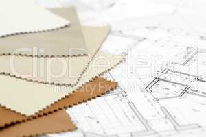 color samples of architectural materials - leather  & architectu