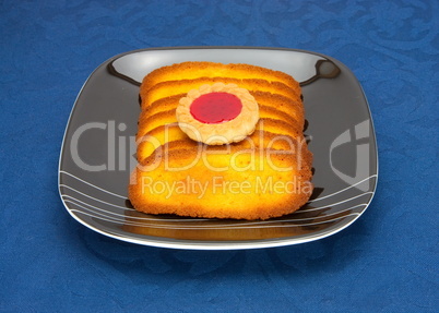 cookies on a Plate on a blue background