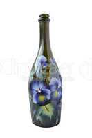 champagne bottle with flower decoration