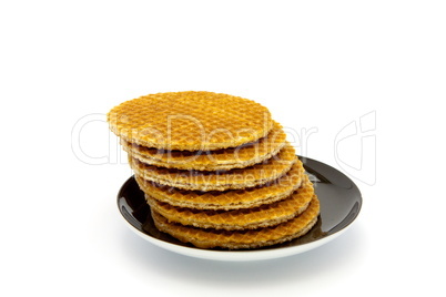 cookies on plate isolated on white background