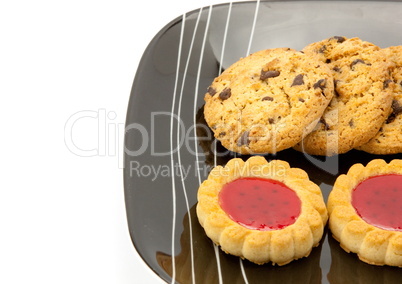 cookies on plate isolated on white backgrounds