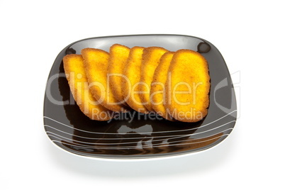 Plate of cookies isolated on a white background