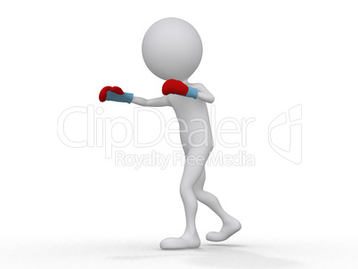 3d boxer making a jab