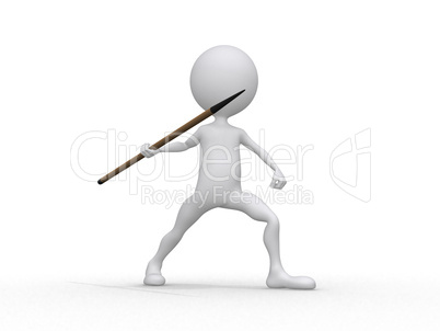 Javelin throwing (3d on white background sports characters serie