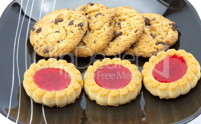 cookies on plate isolated on white backgrounds