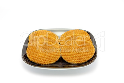cookies on plate isolated on white background
