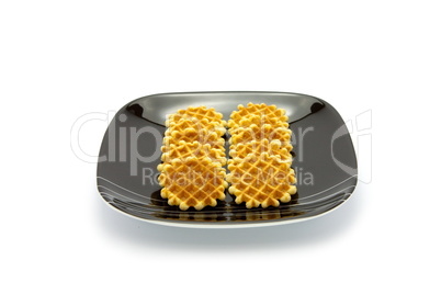 cookies on plate isolated on white background