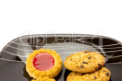 cookies on plate isolated on white backgrounds