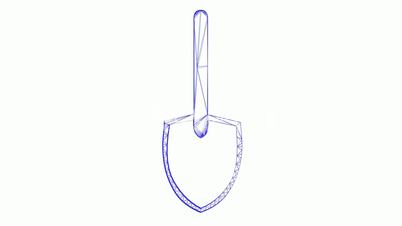 Rotation of 3D Shovel.tool,dig,dirt,work,garden,equipment,construction,build,gardening,Grid,mesh,sketch,structure,
