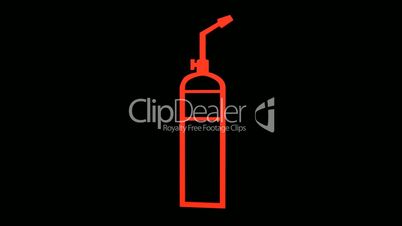 Rotation of 3D Fire extinguisher.safety,emergency,equipment,flame,protection,danger,red,security,