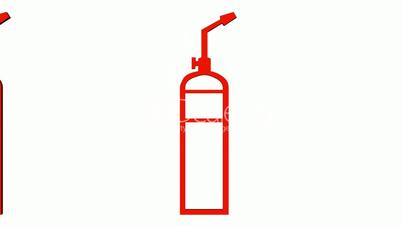 Moving of 3D Fire extinguisher.safety,emergency,equipment,flame,protection,danger,red,security,