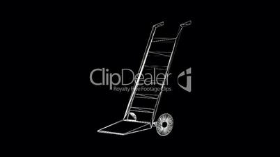 Rotation of 3d Trolley.retail,buy,isolated,cart,design,shop,basket,sale,customer,Grid,mesh,sketch,structure,