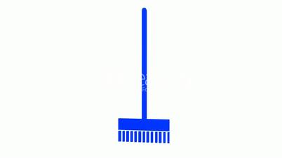 Rotation of 3D broom.sweep,dust,work,dirty,sweeping,clean,brush,house,