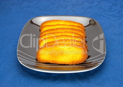 cookies on a Plate on a blue background