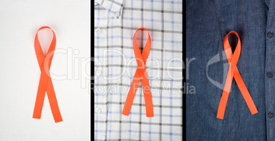 AIDS ribbon fastened on clothing