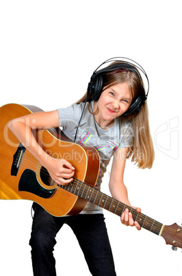 wildes Mädchen Musik Gitarre