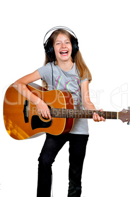 Mädchen Musik Gitarre