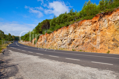 empty road and blue sky