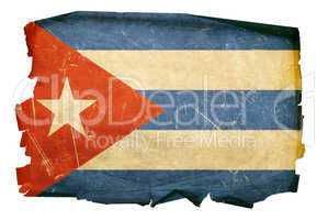 Cuba Flag old, isolated on white background.