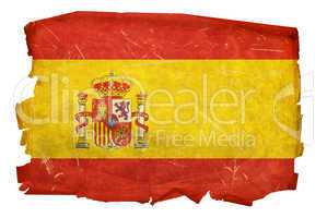 Spain Flag old, isolated on white background