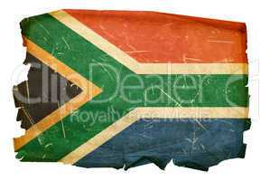 South Africa Flag old, isolated on white background