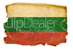 Bulgaria Flag old, isolated on white background.