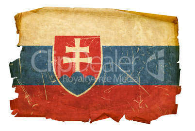 Slovakia Flag old, isolated on white background.