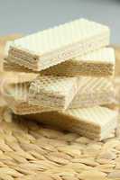 sweet wafers lying on a wicker mat