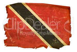 Trinidad and Tobago Flag old, isolated on white background.