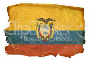 Ecuadorian Flag old, isolated on white background.