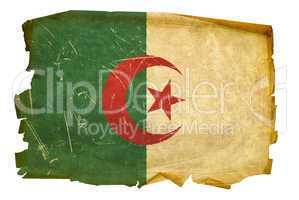 Algeria flag old, isolated on white background