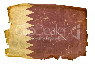 Qatar flag old, isolated on white background