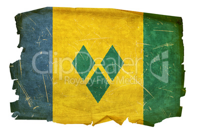 Saint Vincent and the Grenadines flag old, isolated on white bac
