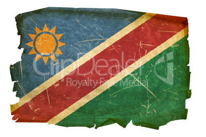 Namibia flag old, isolated on white background