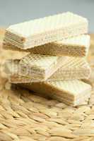 sweet wafers lying on a wicker mat