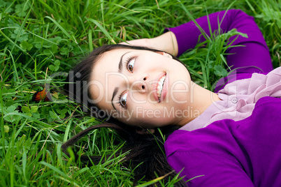 portrait of beautiful young women in nature