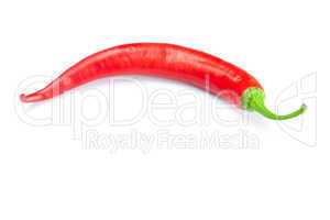 juicy red chili peppers isolated on white