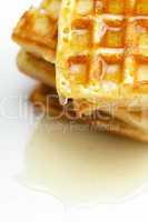delicious Belgian waffles is  isolated on white