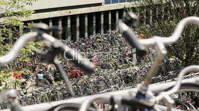 Parking for bicycles in Amsterdam, Holland