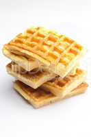delicious Belgian waffles is  isolated on white