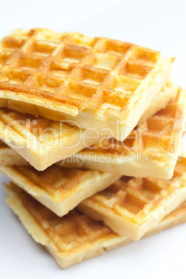 delicious Belgian waffles is  isolated on white