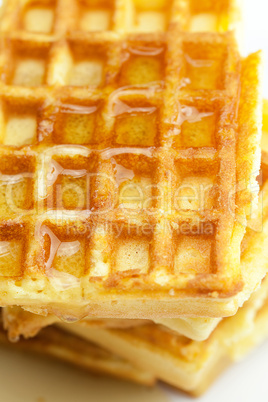 delicious Belgian waffles is  isolated on white